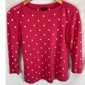 Talbots Pink Polka Dot Knit Top Size xS